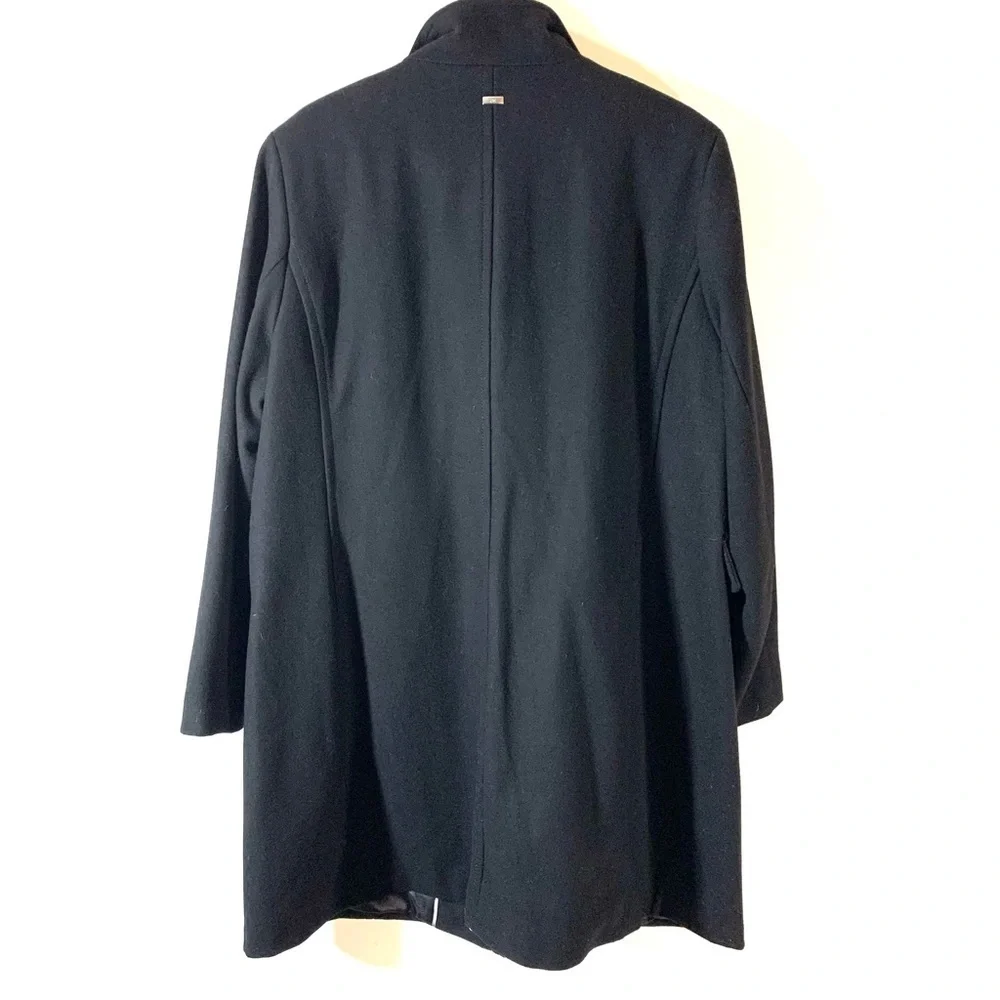 Calvin Klein Black Wool Blend Pea Coat - Picture 10 of 16